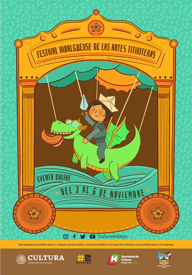 Cartel del  Festival Hidalguense de las Artes Titiriteras. (Cortesía)