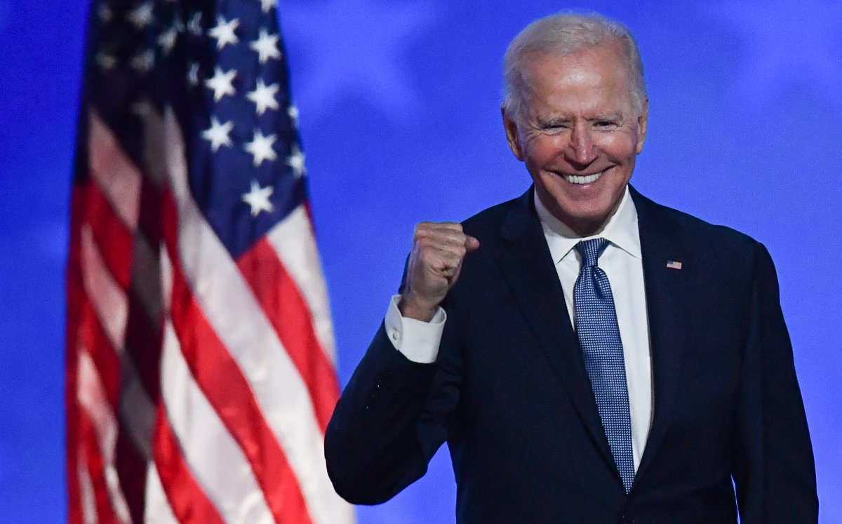 Joe Biden en el Centro Chase en Wilmington, Delaware.  (AFP)