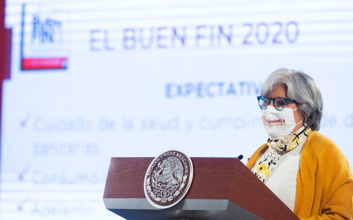 Secretaria de Economía, Graciela Márquez, en La Mañanera. (Cortesía)