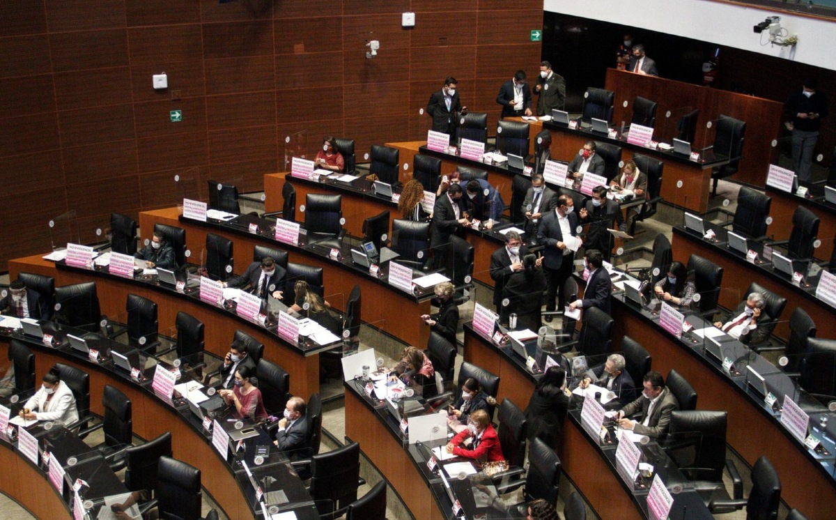 Los senadores durante la sesión ordinaria de hoy. (Cuartoscuro)