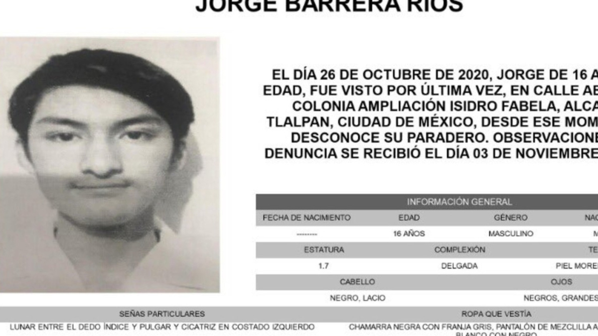 Hallan con vida a Jorge Barrera, joven de Prepa 5 que desapareció