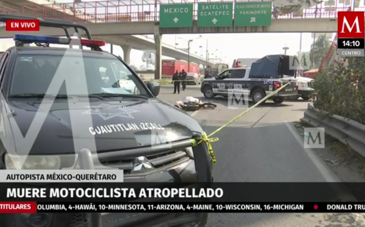 Muere motociclista atropellado en Edomex