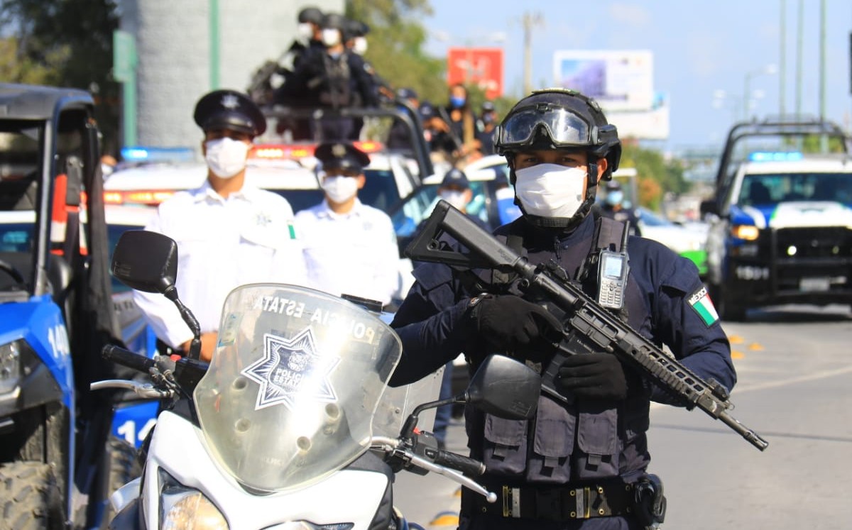 Policía Estatal en el operativo de seguridad por El Buen Fin. (Cortesía)