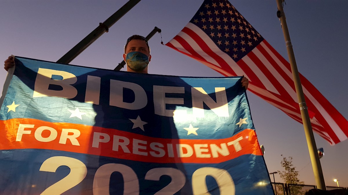 Los seguidores de Joe Biden ya están en Wilmington, Delawere. | EFE