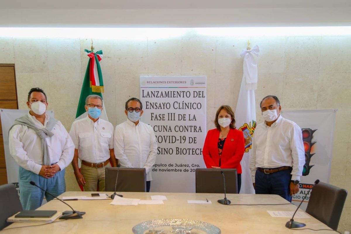 Autoridades federales y de Guerrero dieron inicio a la fase 3 del ensayo clínico. (Tomada de @HectorAstudillo)