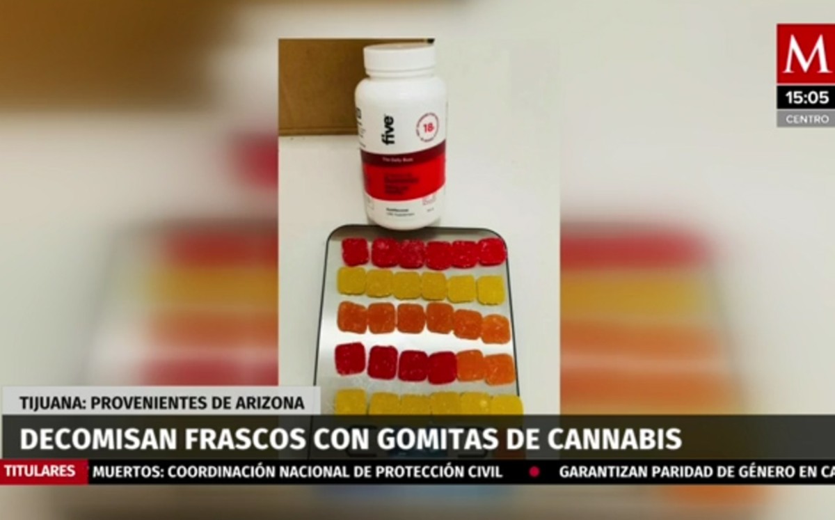 Decomisan frascos con gomitas de cannabis en Tijuana