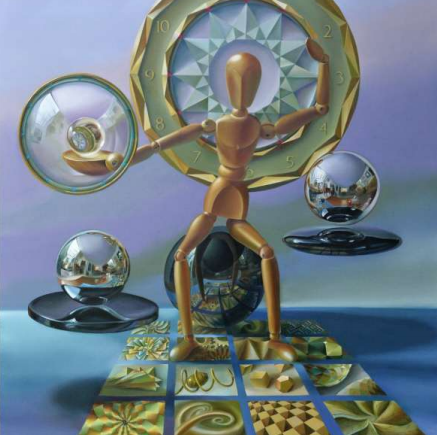 El presente, Óleo sobre tela, 120 x 120 cm, 2020