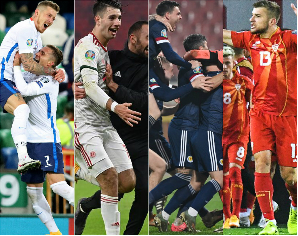 Las cuatro selecciones que cerraron el cuadro de la Eurocopa 2020 (AFP/EFE)