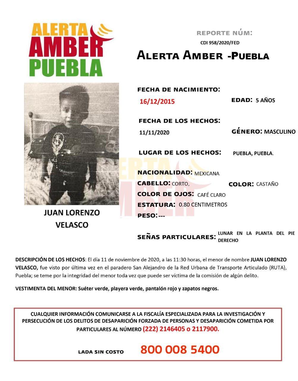 Alerta Amber para localizar a un menor de 5 años. (Especial)