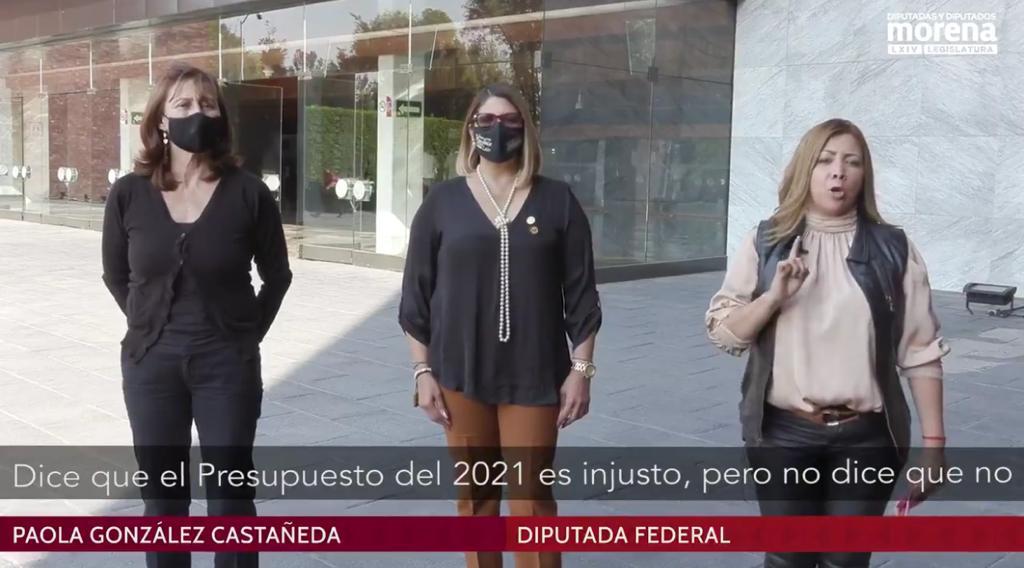 Guillermina Alvarado, Tatiana Clouthier y Paola González, diputadas federales por Nuevo León de Morena.