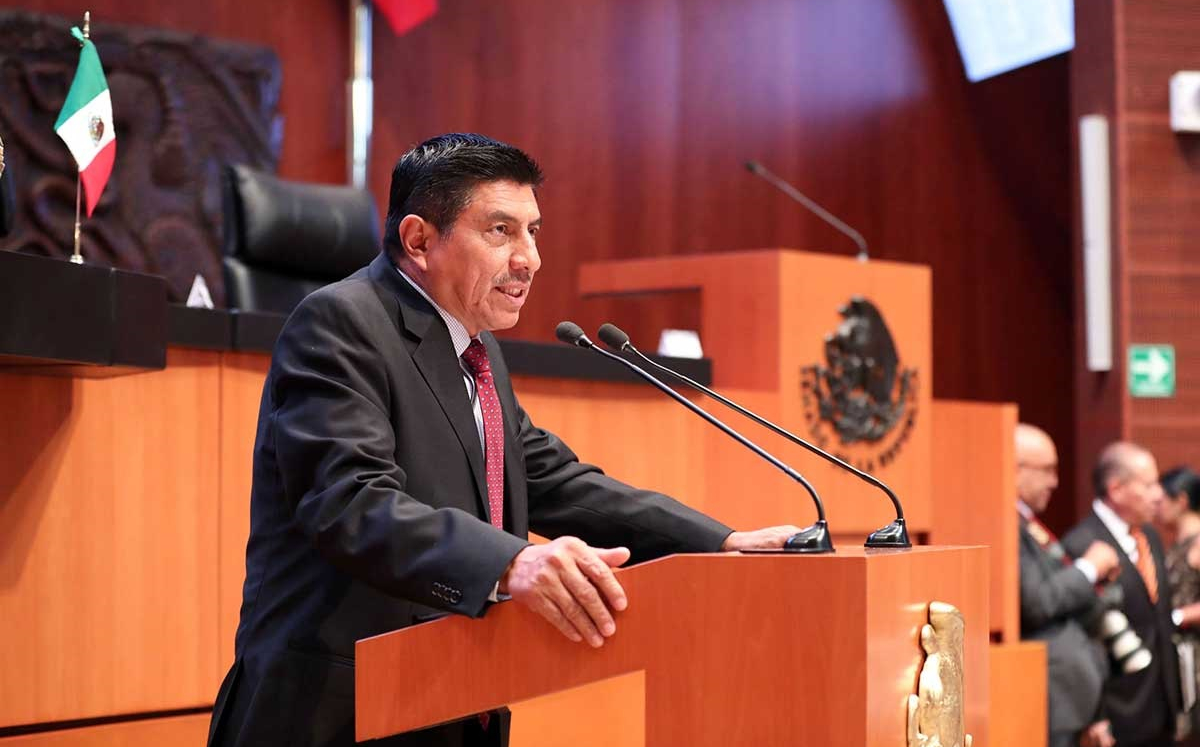 El senador Salomón Jara Cruz durante una de las sesiones de la Cámara Alta. (Morena en el Senado)
