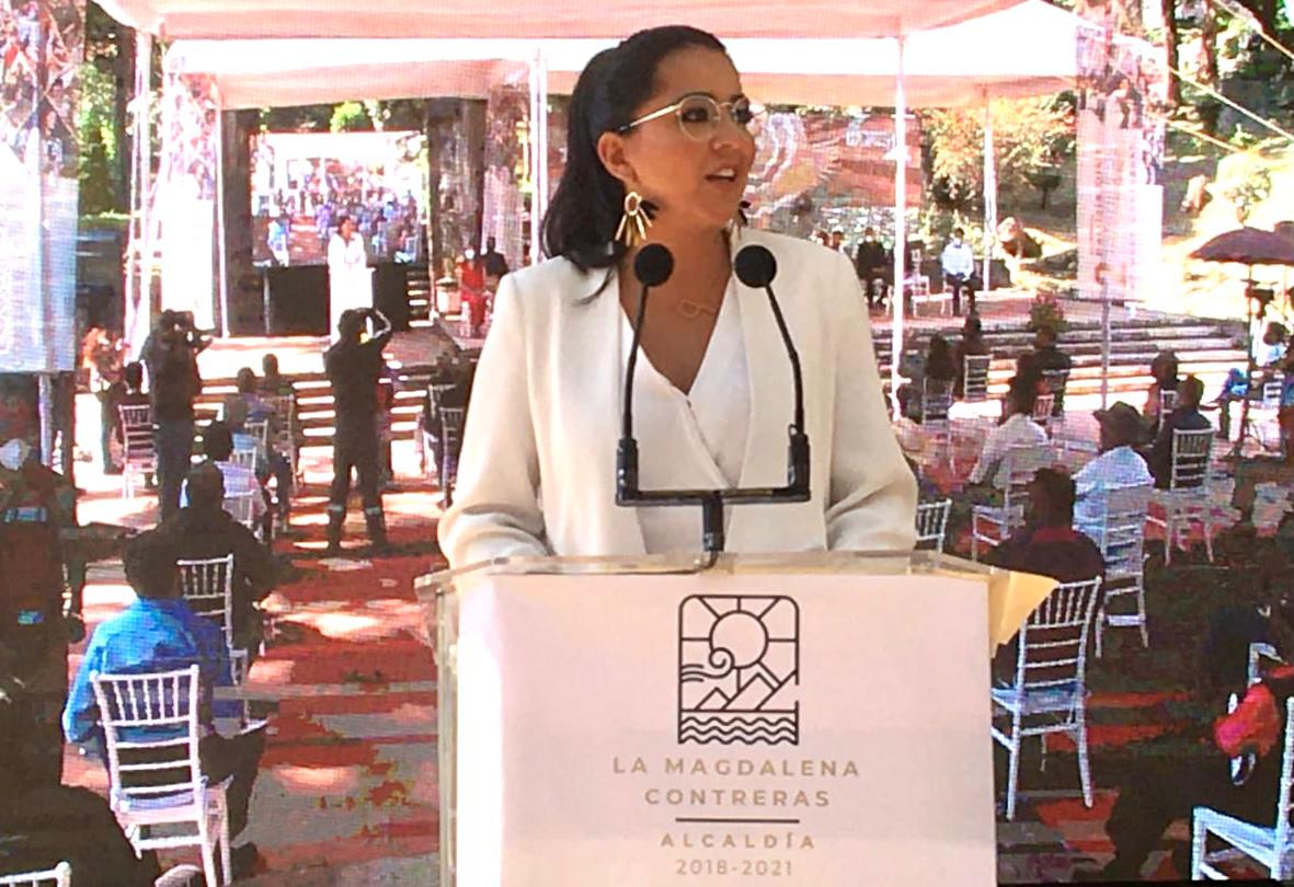 La alcaldesa Patricia Ortiz rindió su informe de gobierno en el Foro Cultural Elena Poniatowska. (Especial)