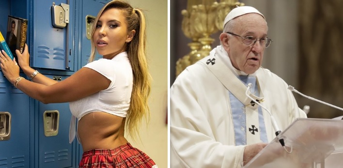 Natalia Garibotto y el papa Francisco. | Archivo