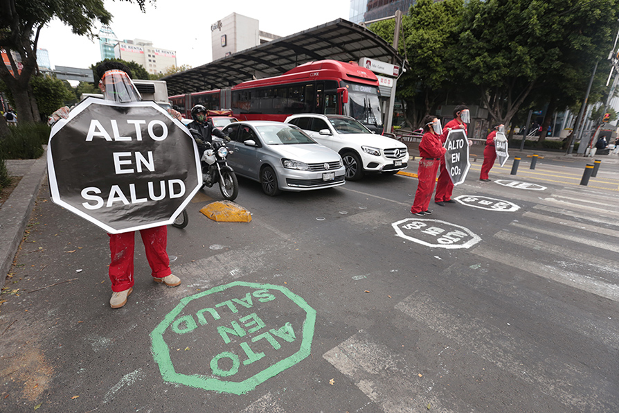 Participaron activistas de la Coalición Cero Emisiones y Aliados de la Iniciativa Climática México. (Jesús Quintanar)