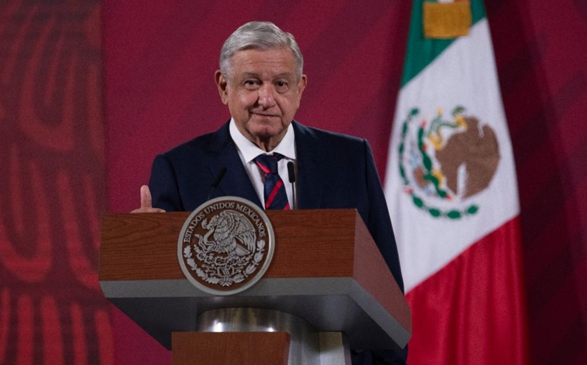 López Obrador durante la conferencia de prensa en Palacio Nacional. (Cortesía)