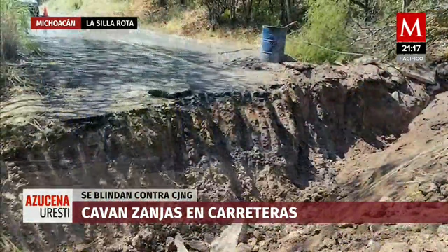 Pobladores excavan zanjas en carreteras para frenar al CJNG