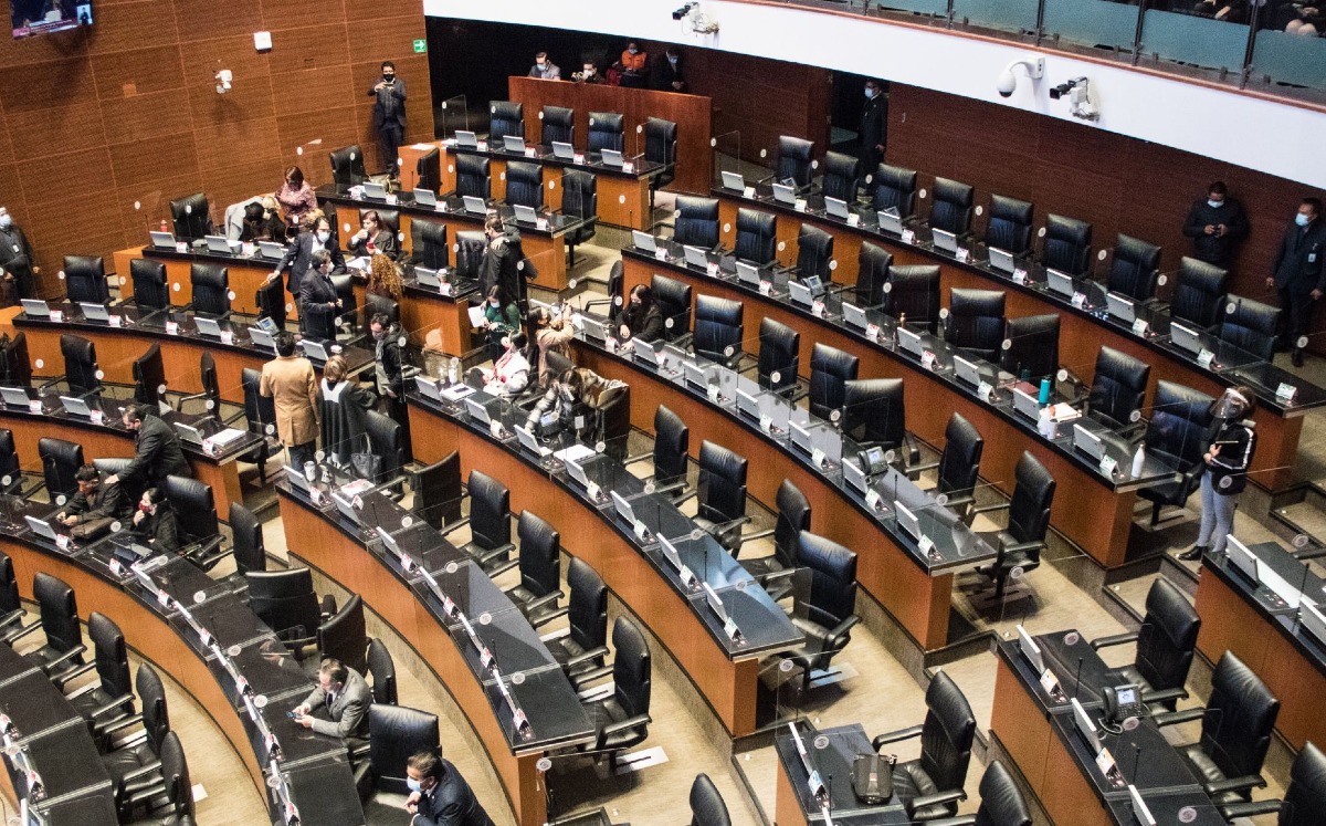 En sesión del Senado, implementan medidas sanitarias contra el covid-19. (Cuartoscuro)