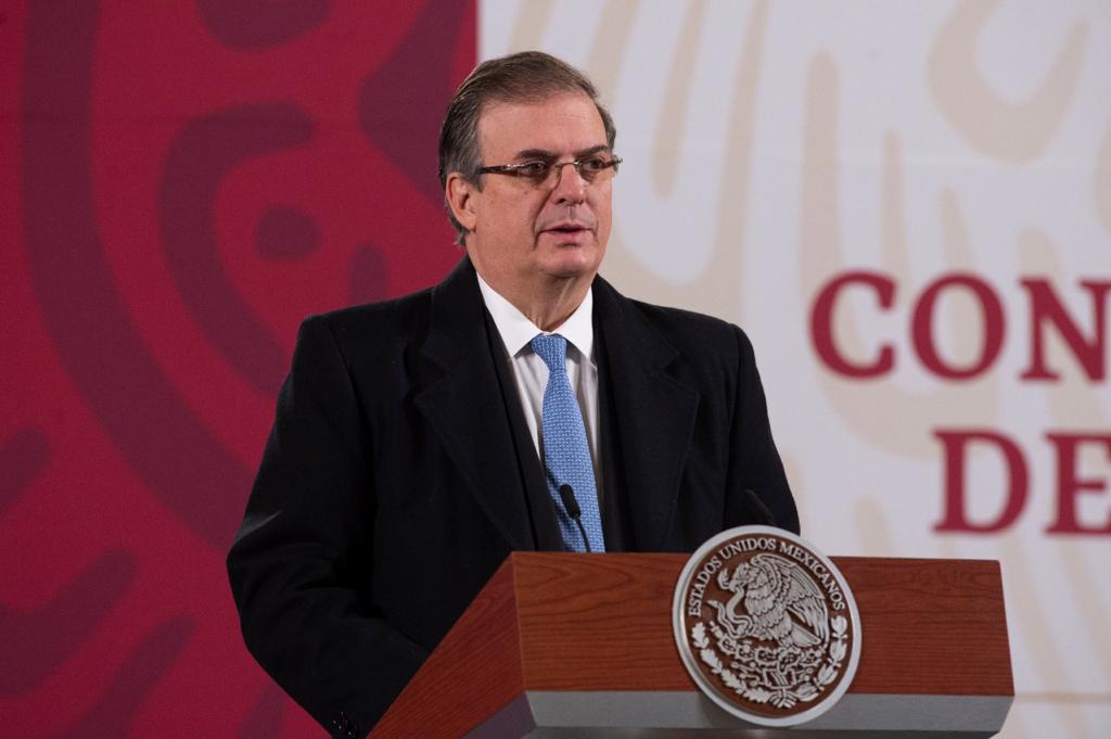 Marcelo Ebrard en conferencia del Presidente.