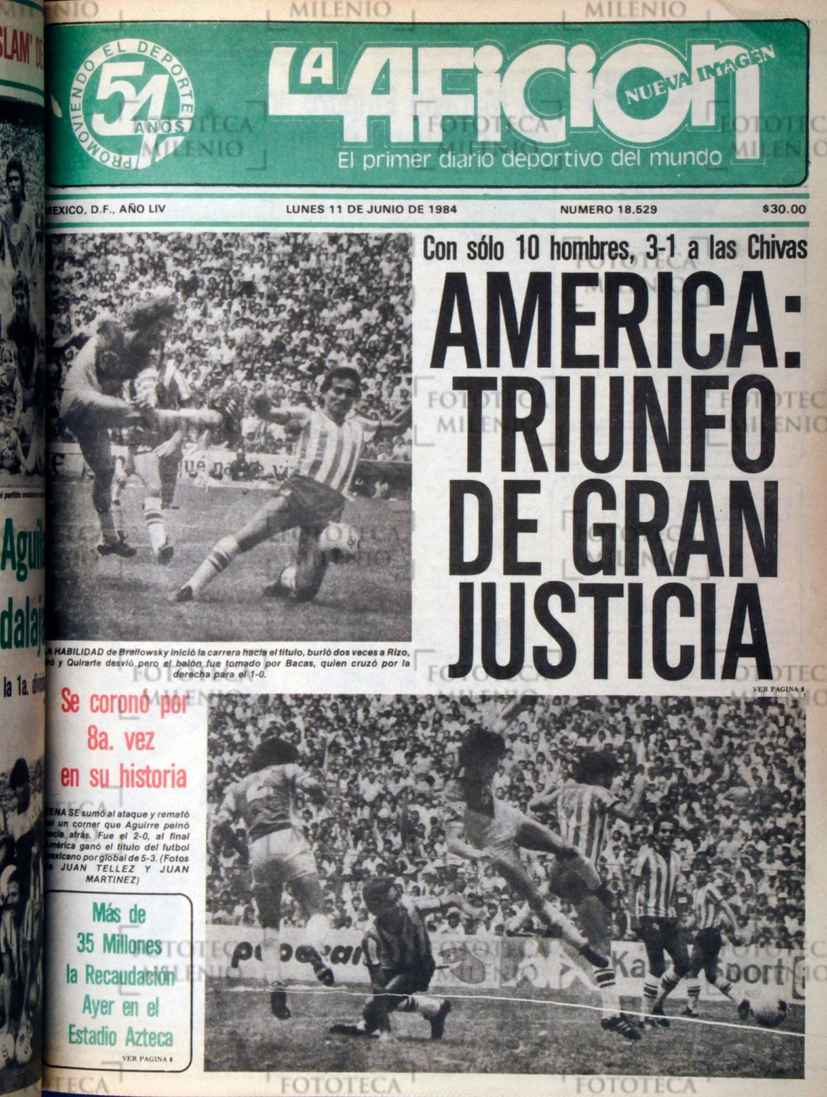 América vence a Chivas en la final de la temporada 1983-84 (Fototeca Milenio)