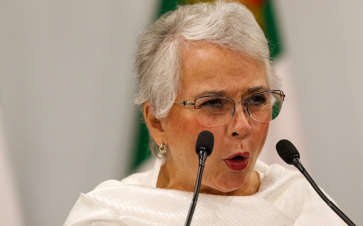 La secretaria de Gobernación, Olga Sánchez Cordero, en una conferencia. (Cuartoscuro)