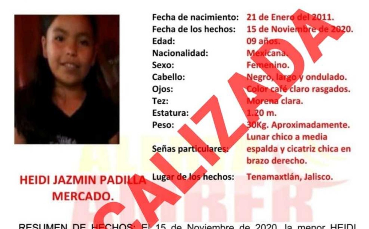 Localizan a la menor Heidi sin vida, tenía tres días desaparecida