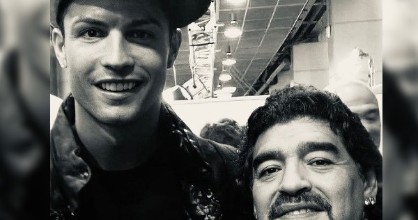 Cristiano Ronaldo y Diego Armando Maradona (Instagram: @cristiano)