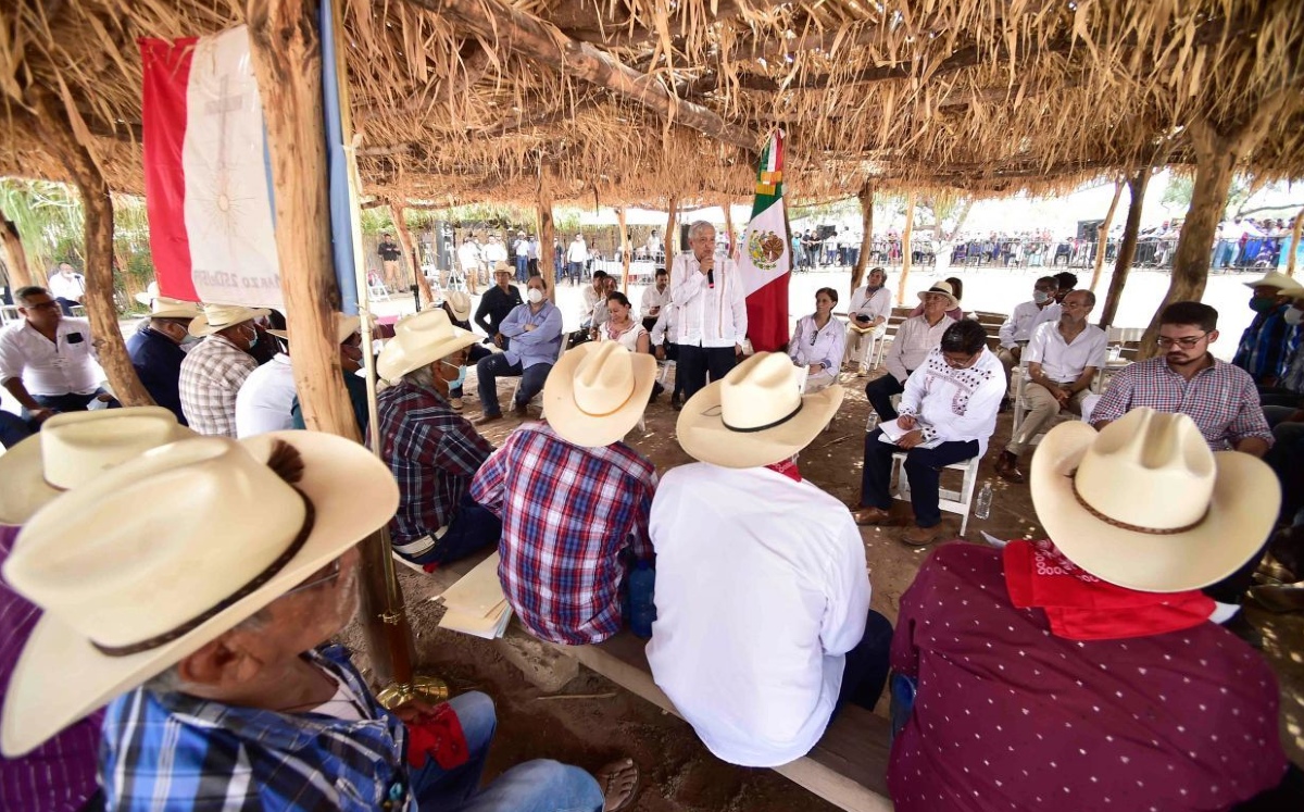 El presidente López Obrador se reunió con los pueblos Yaquis. (Cuartoscuro)