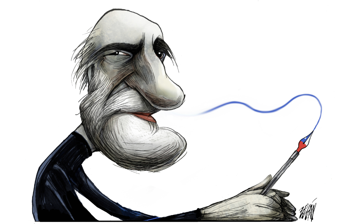 Raúl Zurita. (Ilustración: Ángel Boligán)
