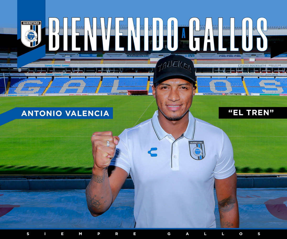 Antonio Valencia, nuevo jugador del Querétaro  (Twitter @Club_Queretaro)