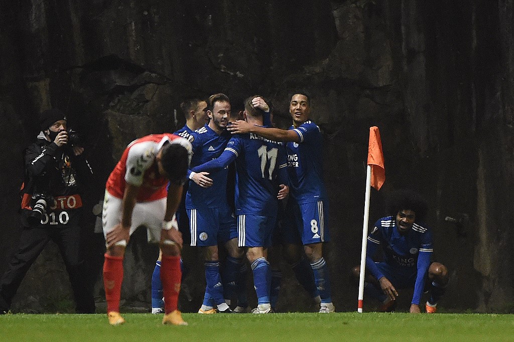 Leicester City igualó con el Braga en la Europa League (AFP)