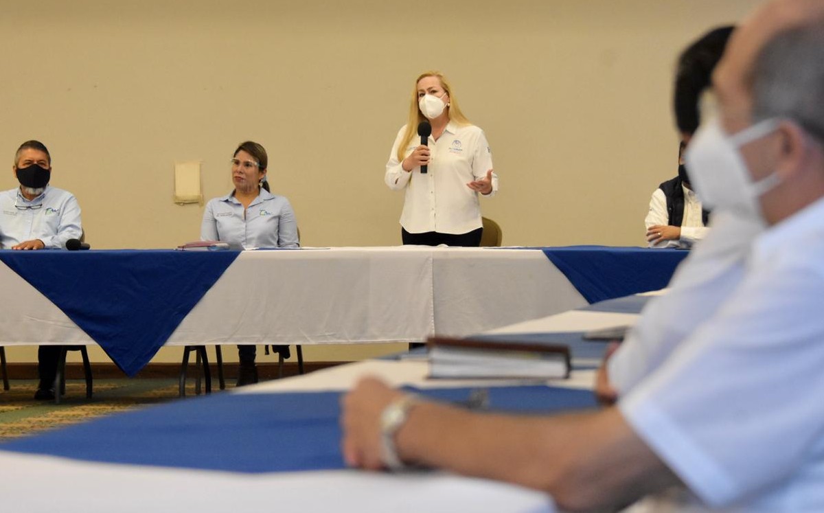 Alma Laura Amparán participó en una reunión con integrantes de la SET. (Cortesía)