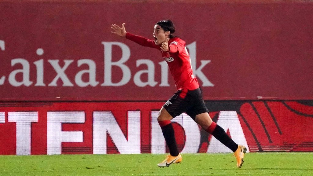 Luka Romero marca su primer gol como profesional con el Real Mallorca (Twitter @RCD_Mallorca)
