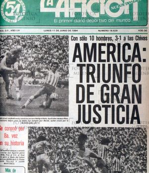 América vence a Chivas en la final de la temporada 1983-84