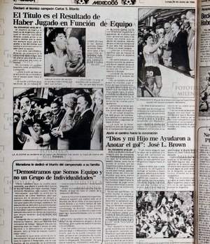 Maradona le dedica a su familia el título del Mundial de México 1986
