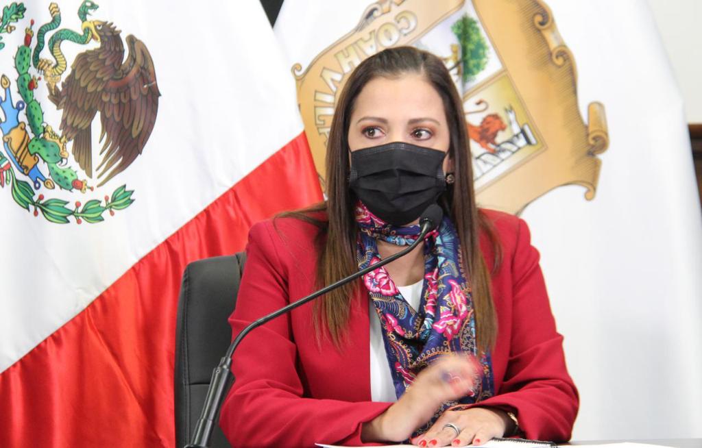 Sonia Villarreal, al presentar este día su comparecencia ante el Congreso del Estado. (Especial)