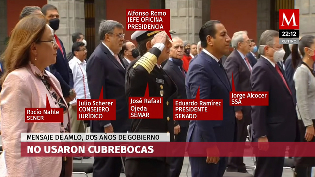 Dentro del mensaje del Presidente el propio titular de Salud omitió usar el cubrebocas