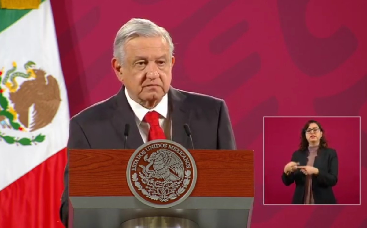 Andrés Manuel López Obrador, durante su conferencia matutina en Palacio Nacional. Foto: (Especial)