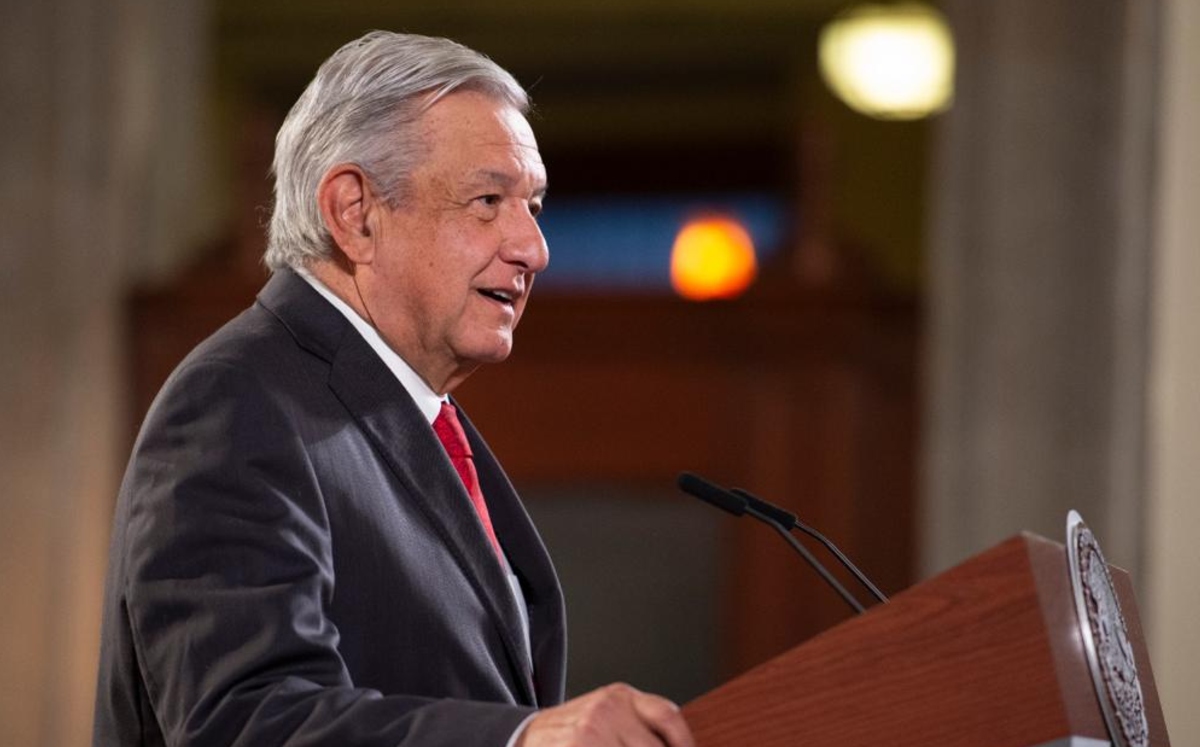 El presidente Andrés Manuel López Obrador en conferencia en Palacio Nacional. (Cortesía)