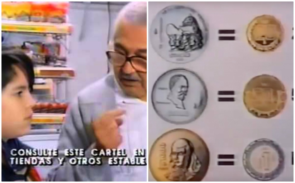 Así se anunciaba la llegada de los nuevos pesos (Captura)