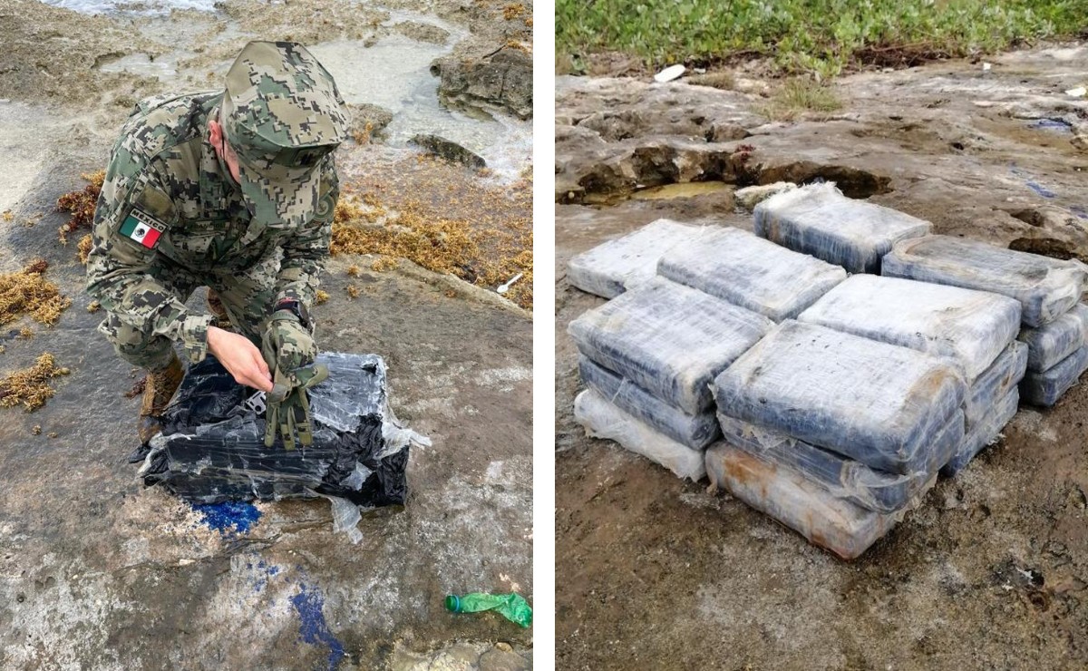 Personal de la Semar realizaba un recorrido de rutina cuando encontraron los paquetes de cocaína. (Especial)