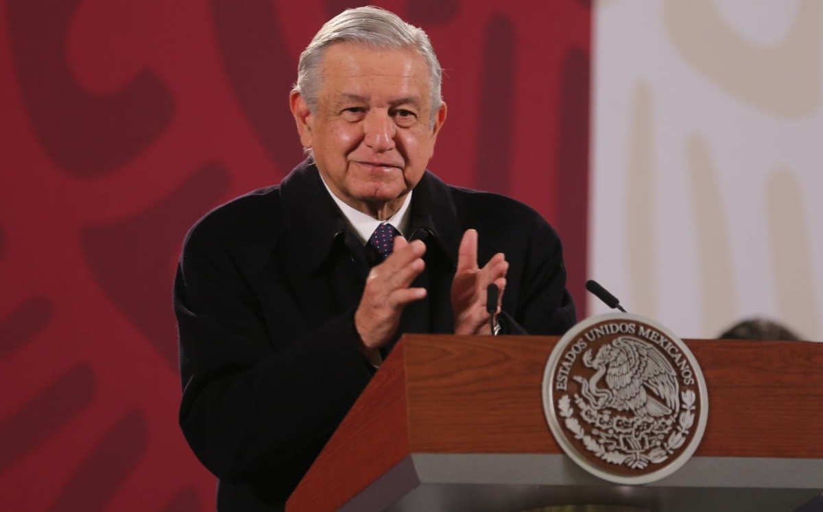 López Obrador durante la conferencia mañanera del 9 de diciembre en Palacio Nacional. (Javier Ríos)