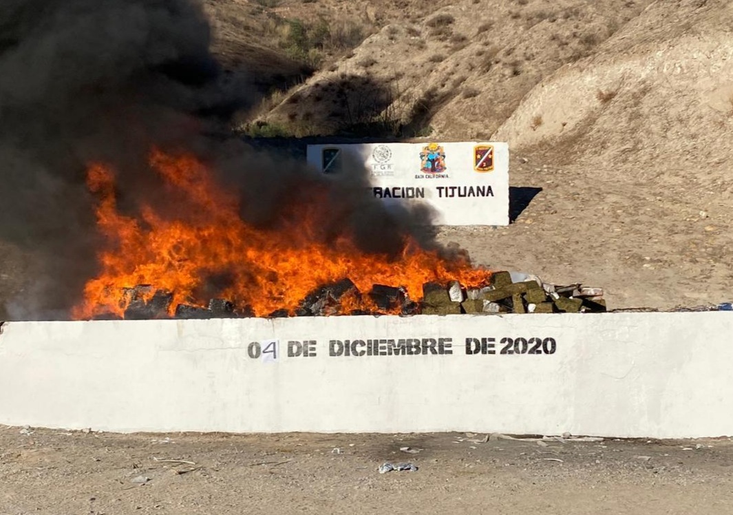 Más de 18 toneladas fueron incineradas por la FGR en Tijuana / Especial