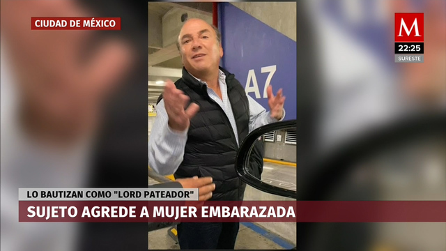 Hombre agrede a mujer embarazada en estacionamiento; lo bautizan como 'Lord Pateador'