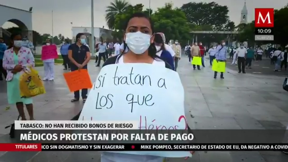 Medicos protestan por falta de pago en Tabasco