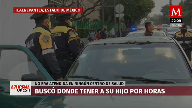Por saturación en hospitales mujer embarazada a punto de dar a luz en la calle