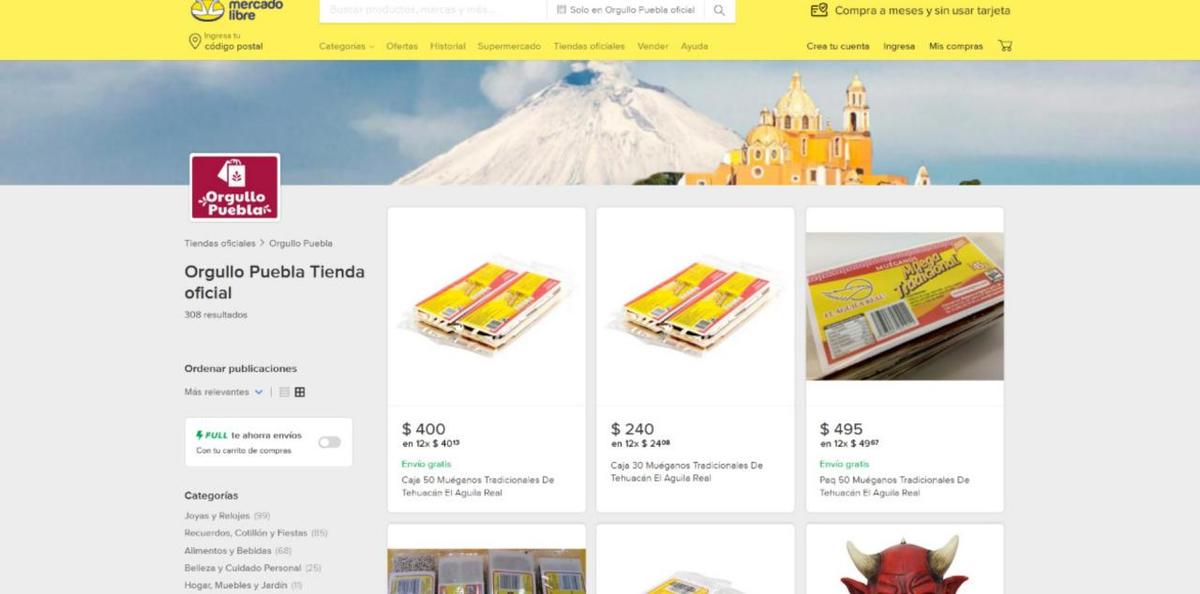 Tienda de Orgullo Puebla en Mercado Libre. (Especial)