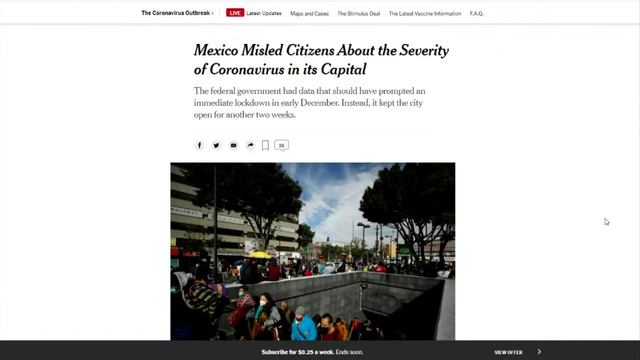 El NYT acusan al gobierno de México de mentir en las cifras de muertes por covid-19