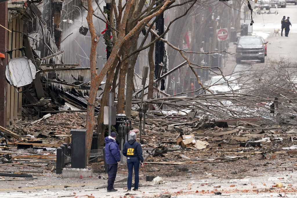 La explosión sacudió la ciudad de Nashville. (AP)