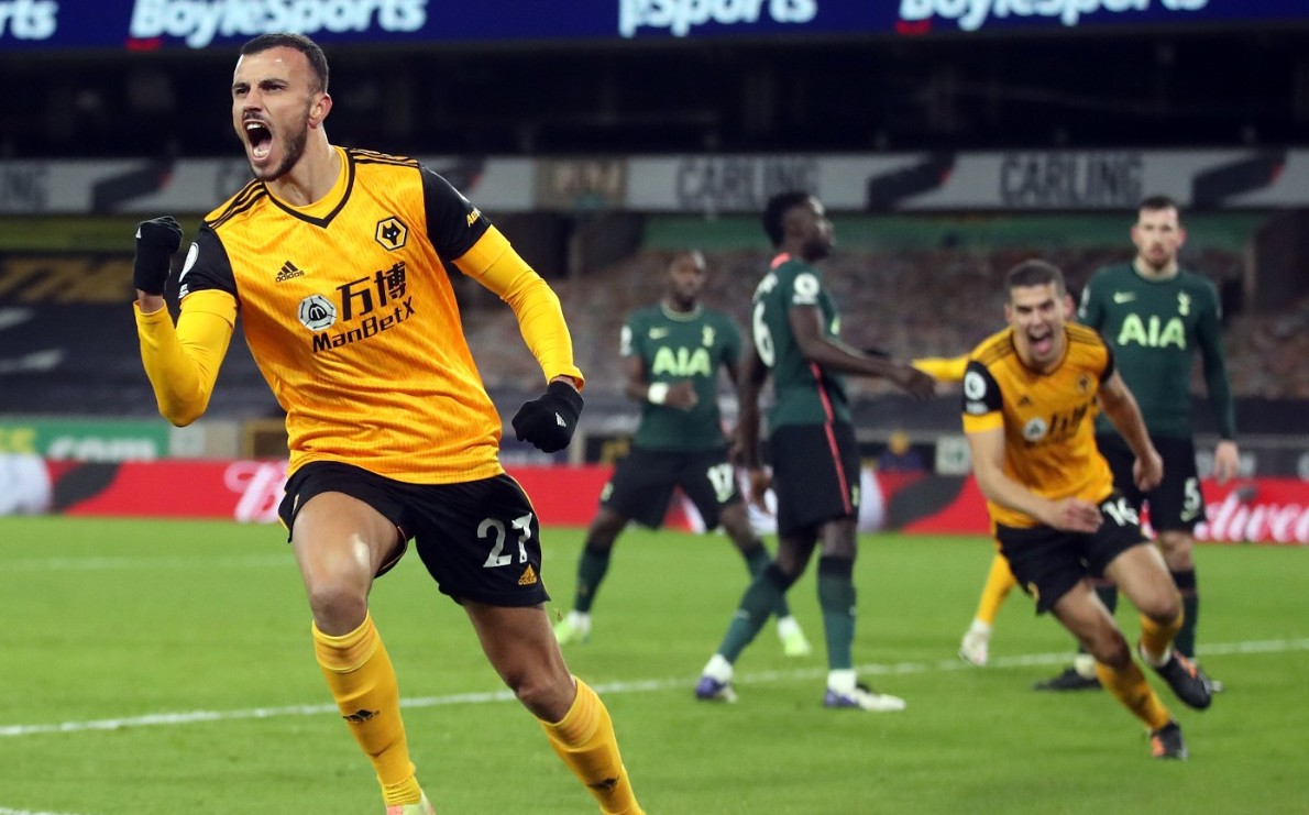 Wolves celebra marcar ante Tottenham (AFP)