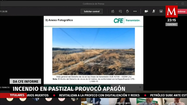 Apagón fue por incendio que afectó líneas de transmisión entre Tamaulipas y NL: CFE